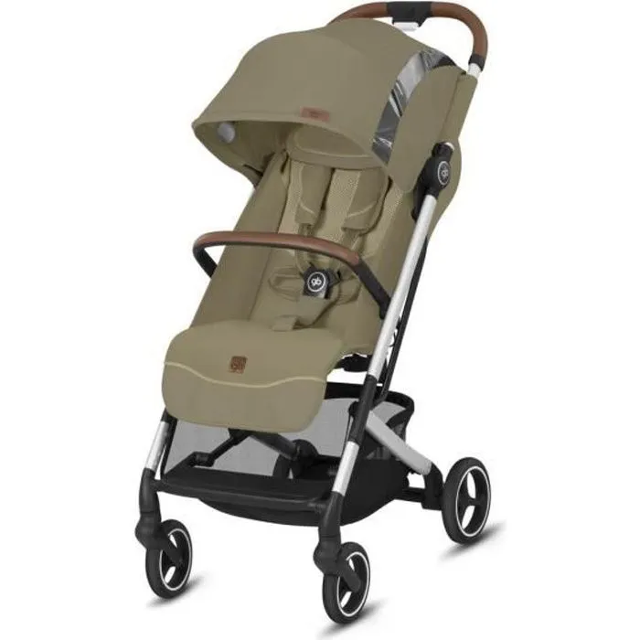 Poussette citadine GB Qbit+ All-City Châssis Chrome/Noir siège Vanilla Beige 2020 - Compacte et confortable-0