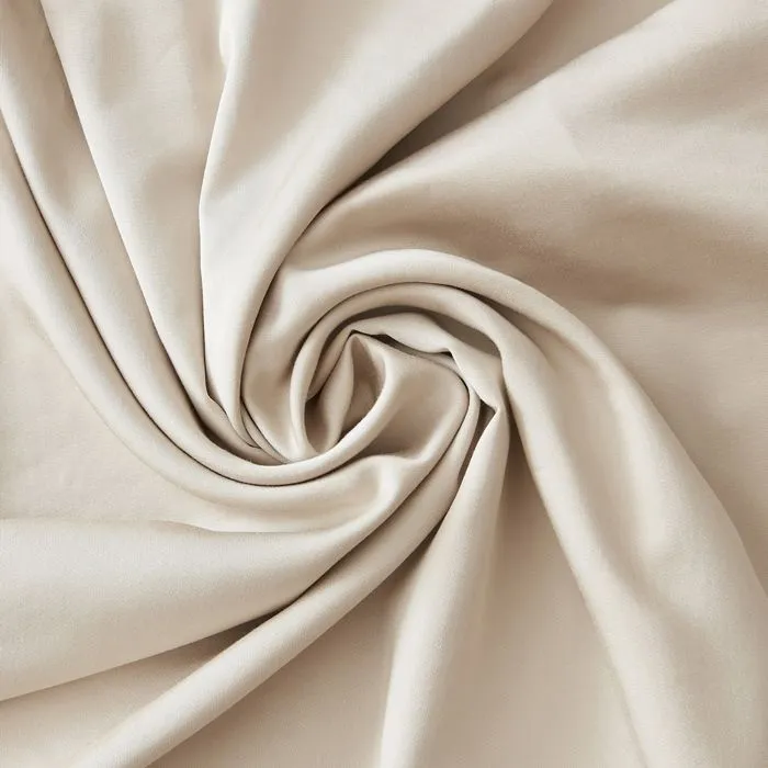 Pack Housse de couette 240 x 220 cm bambou de satin 120 fils Salomé + Drap housse 140 x 190 cm  Naturel-4