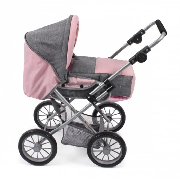 Poussette pour poupée - BAYER CHIC 2000 - Leni combi - Gris - Rose clair - À partir de 3 ans-1