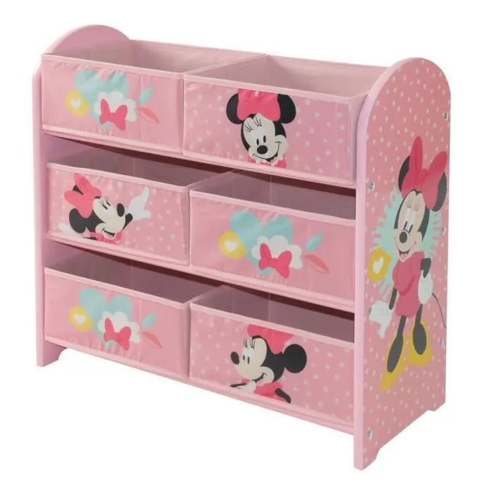 Étagère à jouets Disney Minnie - Meuble de rangement - Rose - Enfant - Fille-0