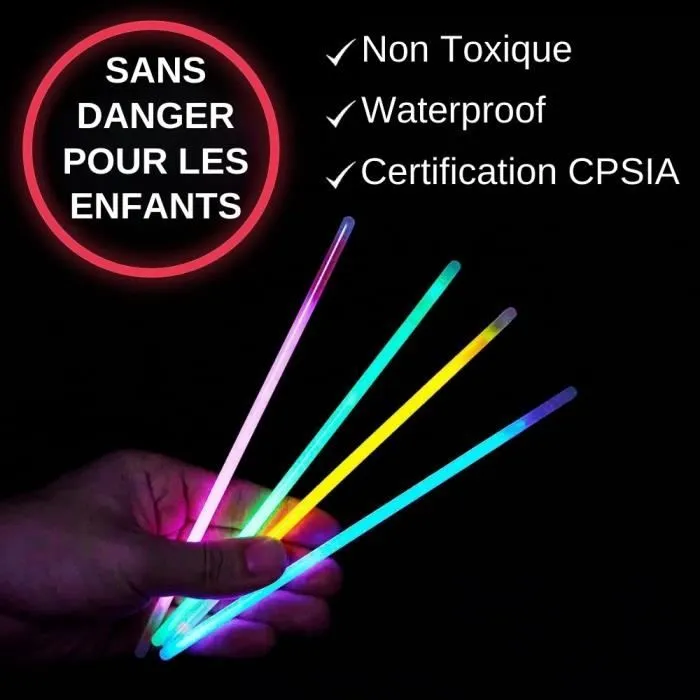 SHOP-STORY - GLOWSTICKS : 100 Bâtons Fluorescents avec Connecteurs - Illuminez vos moments avec ce kit lumineux-3