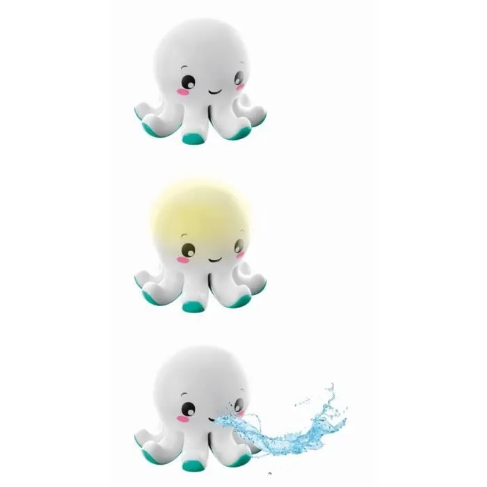 Jouet de bain interactif Baby Clementoni - Colin le poulpe lumineux et musical-2