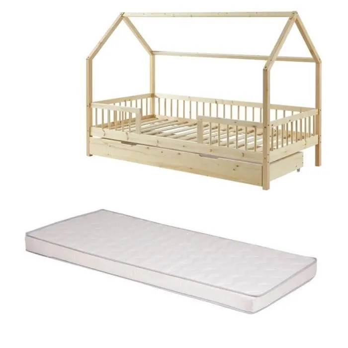 Ensemble Lit Tiroir Fantilou avec matelas enfant 90x190 Laiba Kids-0