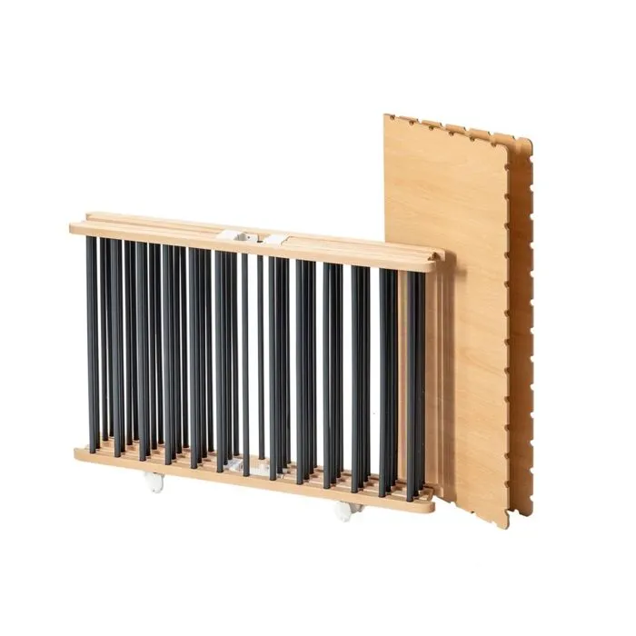 Parc pliant carré GABY avec plancher réglable et roulettes Hybride Anthracite-2