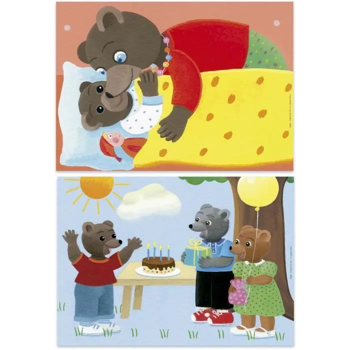 Puzzle - EDUCA - Petit Ours Brun : Ensemble de 2 puzzles de 20 pièces pour enfants dès 4 ans-1