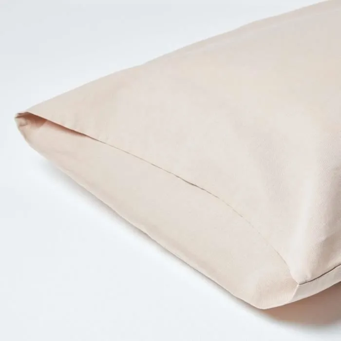 Taie de traversin en lin lavé Beige 50 x 140 cm-2