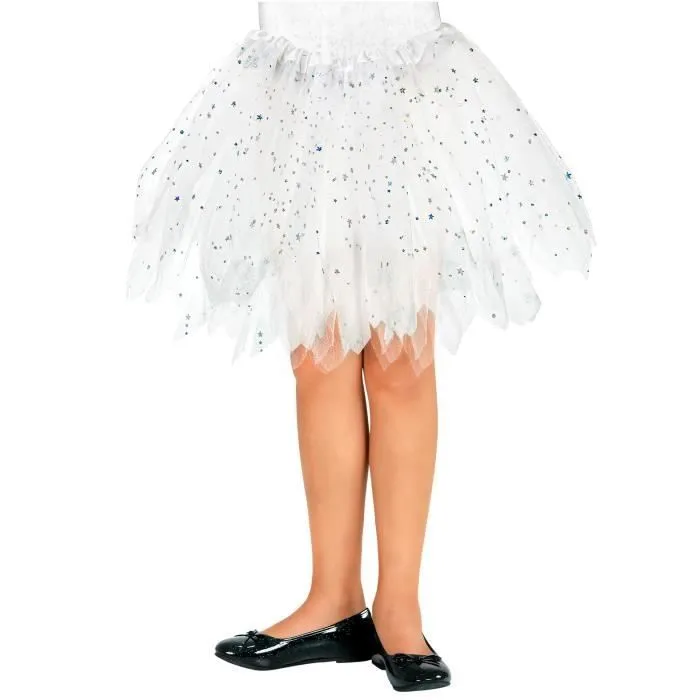Tutu fillette blanc à paillettes étoilées - 2 couches - WIDMANN - 27 cm - Tulle-1