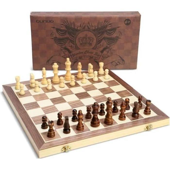 ECHECS jeu de plateau 39x39 cm, Echecs en Bois magnétique Échiquier & Pièces d'échecs Sénateur d'échecs professionnel-0