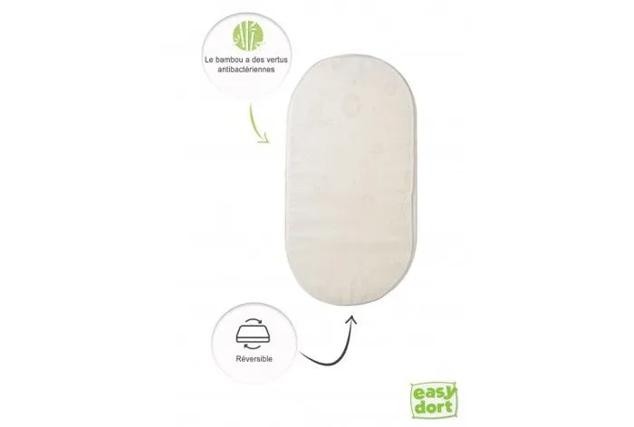 KIT PRATIQUE BEBE Matelas 32x72 Couffin Berceau Bébé Bambou + 3 Draps housse Bambou Couffin Fille | Oeko-Tex | Fabrication France UE-3