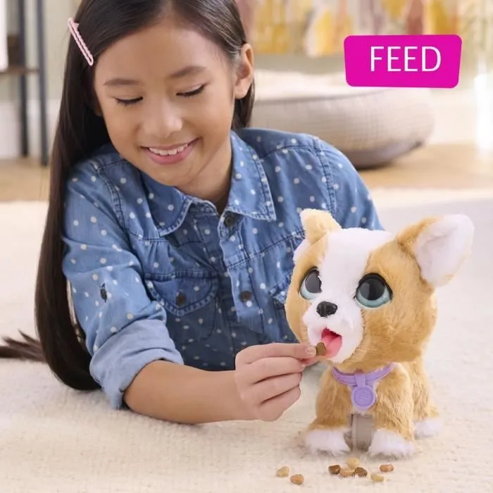 Jouet interactif - FURREAL FRIENDS - Mon Copain qui Fait Popo 23 cm - Animal interactif avec laisse, friandises et pelle-2