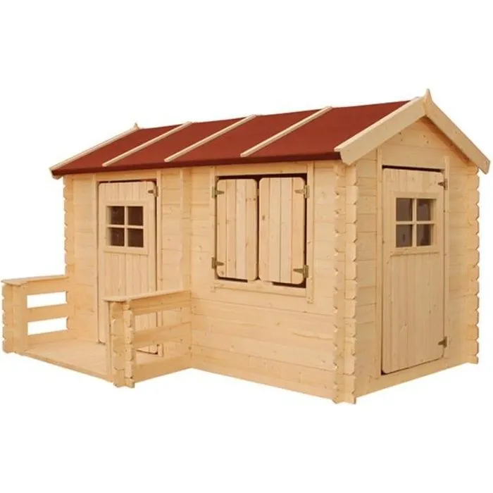 Maison en bois pour enfants - Timbela M503 - Extérieur - 175x235xH151cm-0