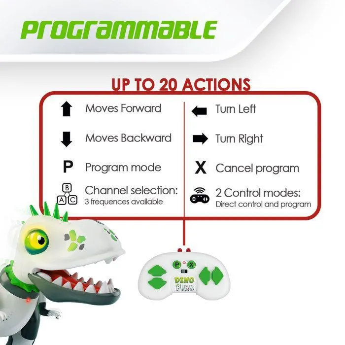 Dinopunk, Dinosaure Telecommandé Enfant Robot Programmable 20 Actions, Jouet Enfant 5 Ans Garçon Robot Telecommande Vector Robot-1
