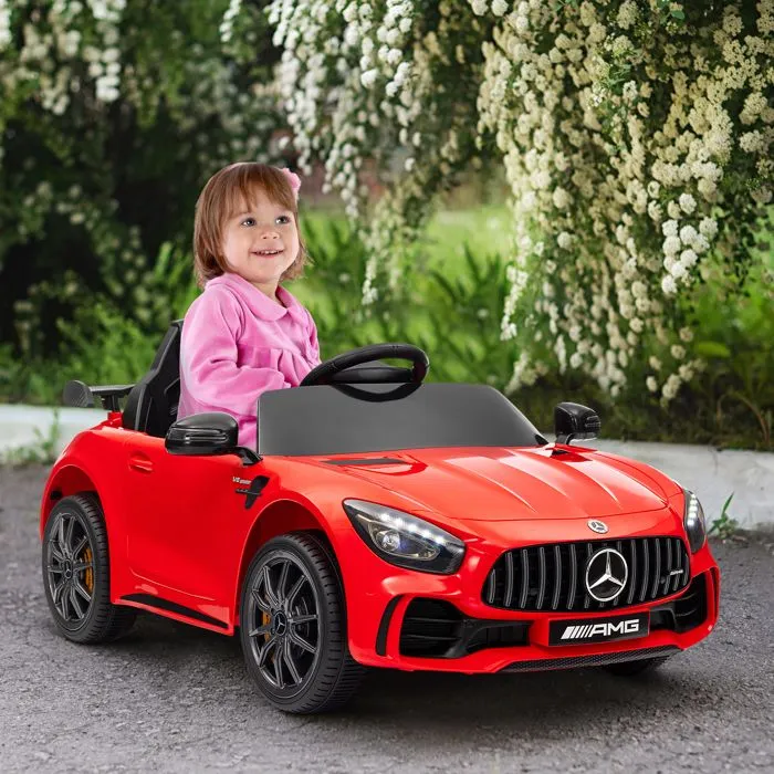 Voiture électrique enfants - AIYAPLAY - sous licence Mercedes-Benz AMG GTR - 12V - télécommande 2,4G - max. 5 km/h - phares - rouge-2
