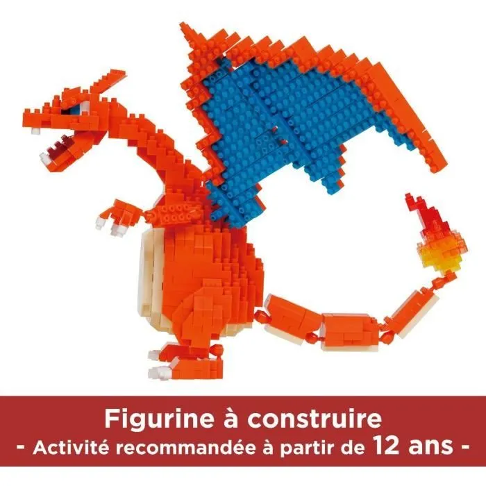 Figurine Pokémon Dracaufeu (Charizard) - BANDAI - Nanoblock - Figurine en Briques 860 pièces - Kit Construction - NBPM80-2