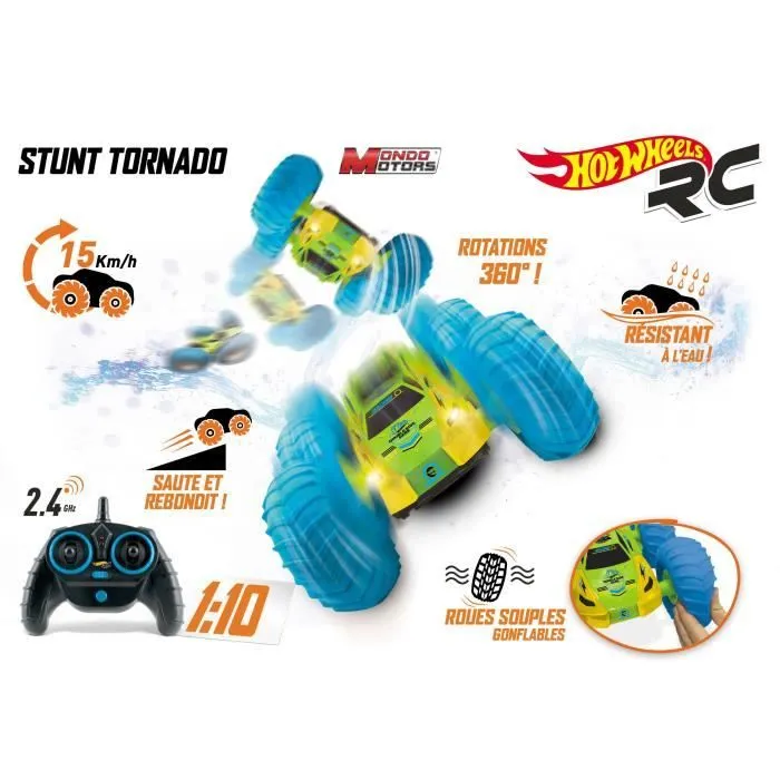 HOT WHEELS - Stunt Tornado - Voiture Radio Commandée - Echelle 1:10 - BUGGY - Mixte - Garçon - A partir de 3 ans-3