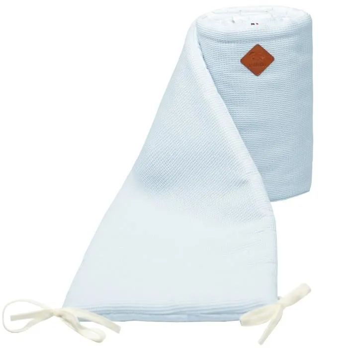 Tour de lit universel en gaze de coton Bleu Naissance-0