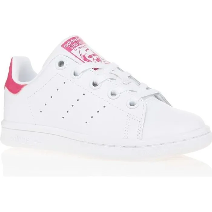 ADIDAS Baskets Stan Smith - Enfant - Blanc et rose-0