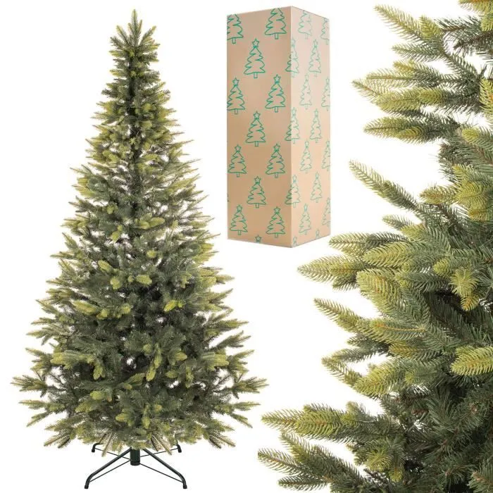 Sapin de Noël artificiel - SPRINGOS - DELUXE - 220 cm - Épicéa 3D - Support inclus-3