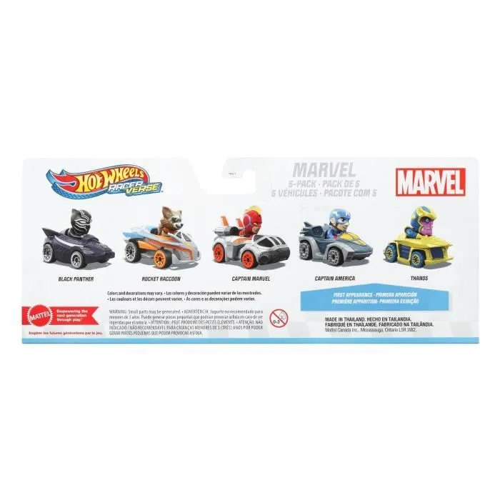 Pack 5 véhicules Racers Marvel - Hot Wheels - HPN40 - Jouet pour enfant de 3 ans et plus-2