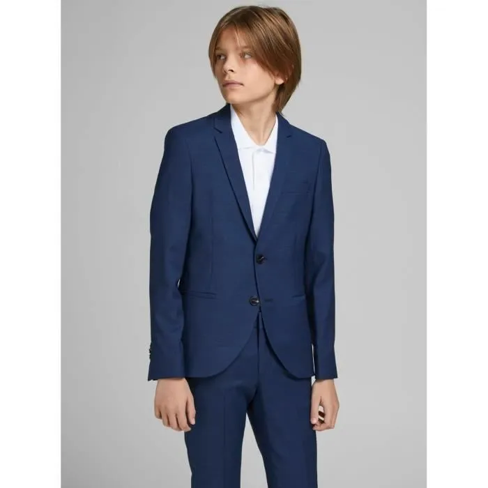 Blazer enfant - Jack & Jones - Medieval Blue - Simple boutonnage - Coupe slim - Doublé-1
