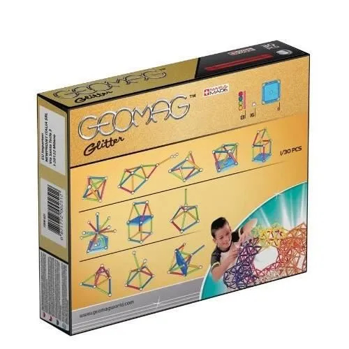 Jeu de Construction - GEOMAG - Glitter - 30 pièces - Multicolore - À partir de 3 ans-1