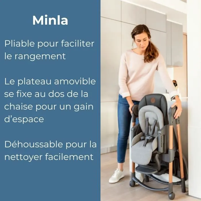 MAXI-COSI Minla Chaise haute évolutive - De la naissance à 6 ans - Essential Grey-3