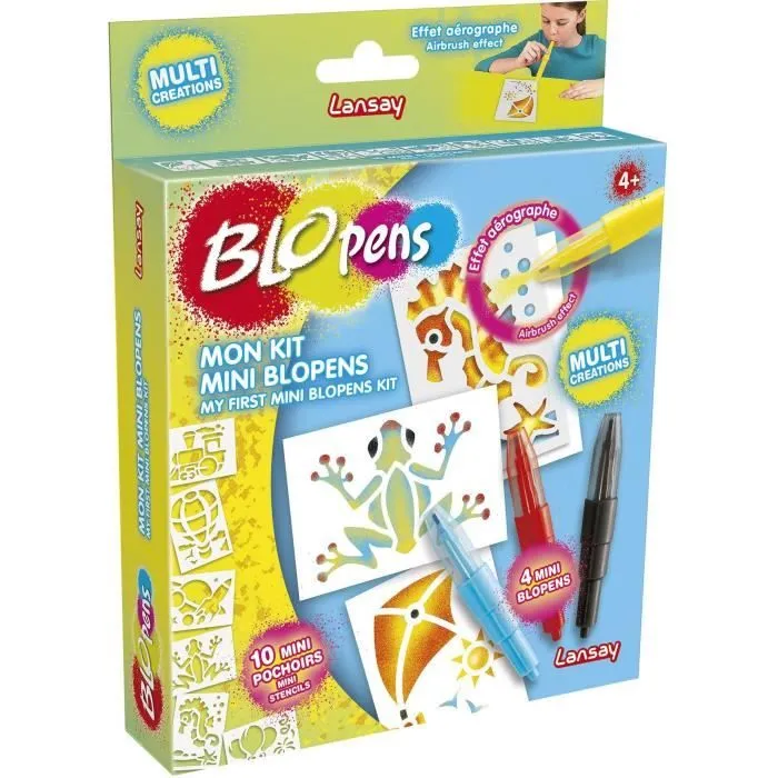 LANSAY - BLOPENS® - Mon Kit Mini Blopens - 4 mini Blopens + 10 pochoirs - Dès 4 ans-0