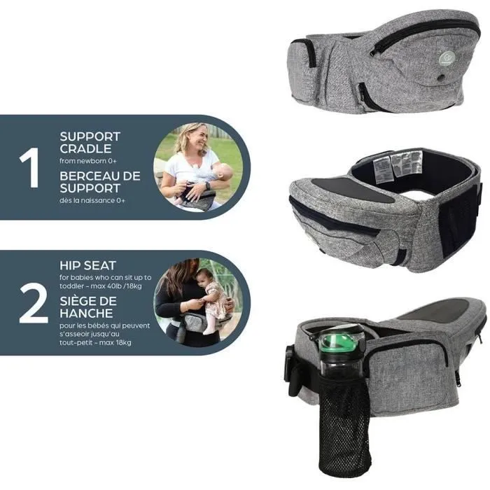 Porte-bébé - Siège de hanche - DREAMBABY - Up & Go - Gris-4