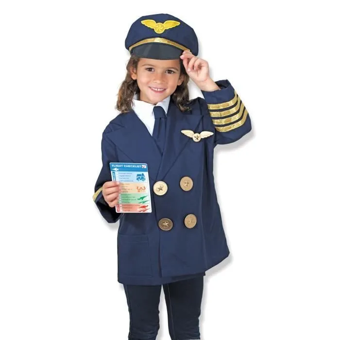 Costume de Pilote - MELISSA & DOUG - Levier de commande - Veste avec plastron - Bleu-2
