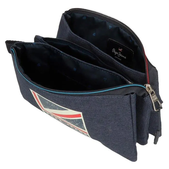 Trousse a stylo Pepe jeans - 6464321 - Aidan Etui triple bleu 22 x 12 x 5 cm polyester-3
