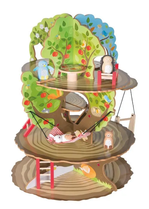Cabane dans l'arbre 4 saisons en Bois - ROBA - Jeu de construction - Animaux et Accessoires Inclus-5