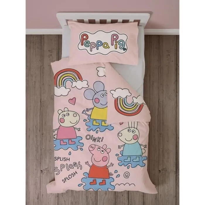 Parure de lit - Peppa Pig - Playful Junior - Housse de couette et taie - Rose - Enfant-1