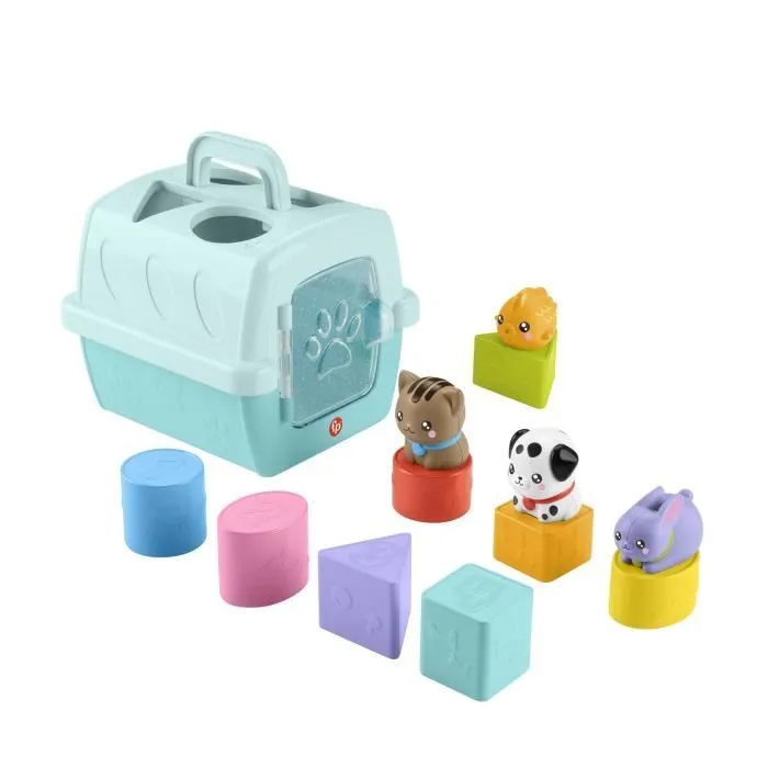 Fisher-Price®-Trieur Caisse de Transport d’Animaux-Trieur 8 blocs HTW93-0