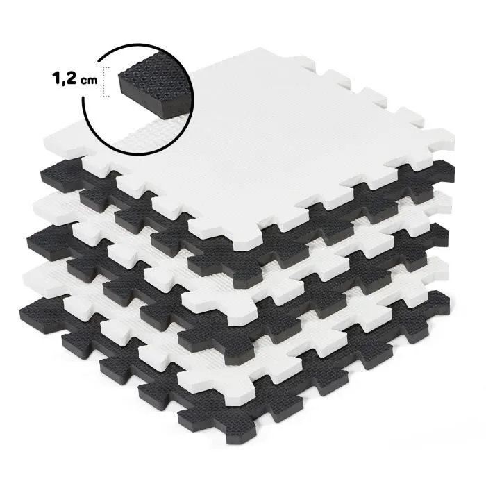 Tapis en mousse 1er âge Kinderkraft LUNO - Puzzle bébé - Noir et blanc-1