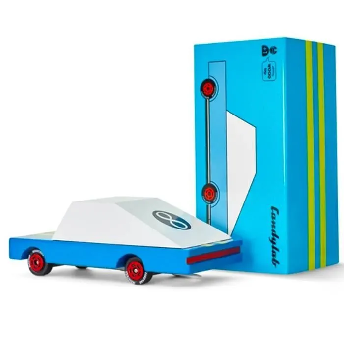 Petite voiture en bois Candylab Candycar - Blue Racer - Pour enfants et adultes-0