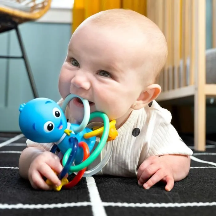 BABY EINSTEIN Ocean Explorers Opus' Shake & Soothe Anneaux de Dentitions, jouet et hochet, dès la naissance-4