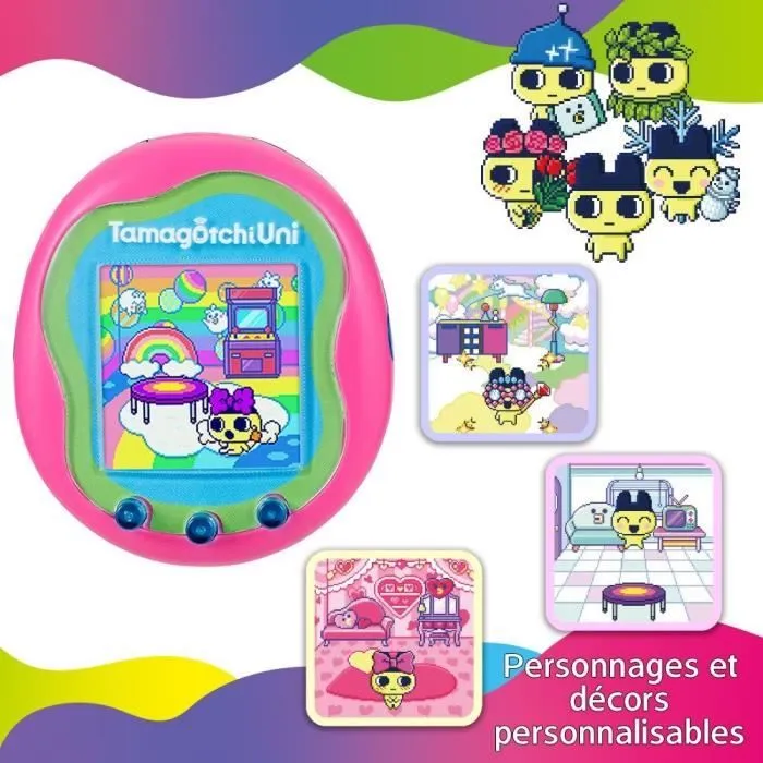 Tamagotchi Uni - Bandai - Modèle Rose - Animal de compagnie virtuel connecté avec bracelet montre-4