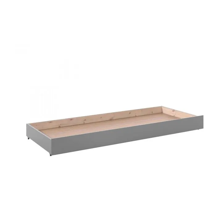 Lit superposé en pin massif gris 209x105x182cm avec lit gigogne - Vipack PINO-2