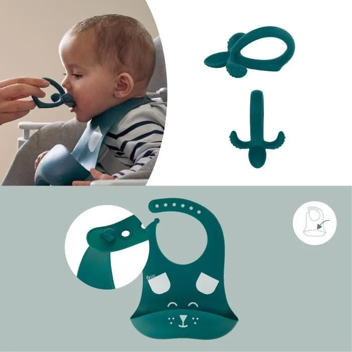 Babymoov Coffret repas 6-12 mois 3 pièces, FIRST'ISY Chien Bleu-3