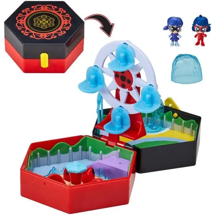 BANDAI - Miraculous Ladybug - Mini univers Chibi Parc d'attractions - Mini figurines Marinette et Climatika incluses - P50553-0