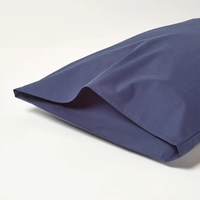 Taie d'oreiller - Coton Égyptien - Bleu Marine - 200 fils - 50 x 90 cm - Hypoallergénique-2