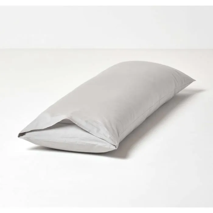Taie de Traversin - Coton - Gris Acier - 200 fils - 50 x 140 cm - Hypoallergénique-3