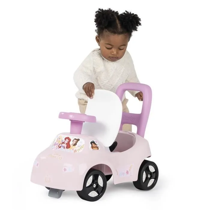 Smoby - Porteur auto enfant 2 en 1 - Disney Princesse - Coffre sous la selle - Dès 10 mois - Fabrication française-2
