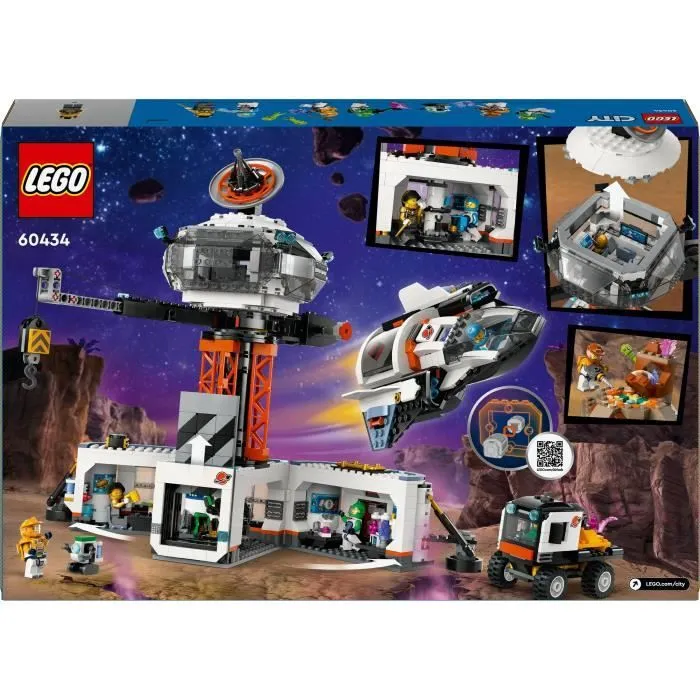 LEGO® 60434 City La Station Spatiale et la Base de Lancement de Fusées, Jouet sur L'Espace, avec Robot et 6 Minifigurines-5