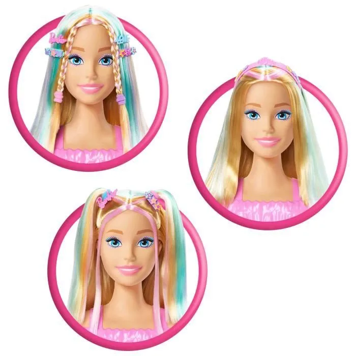 Barbie-Tête À Coiffer Color Reveal-Chevelure Blonde Et Accessoires - 3 ans+- JFG81-3