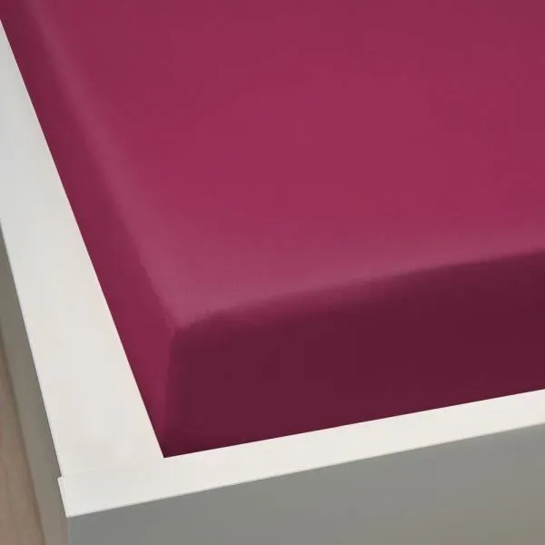 Drap housse 140X190 cm 100% coton 57 fils FRAMBOISE gamme UT-0
