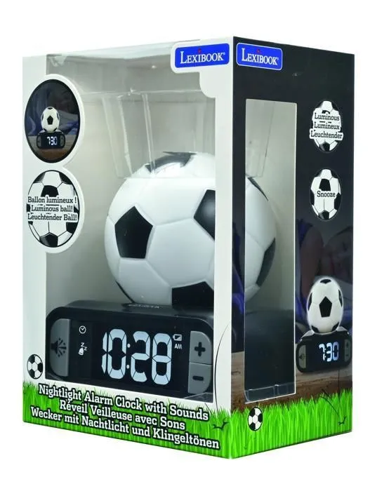 Réveil digital avec veilleuse Ballon de Foot et effets sonores-2