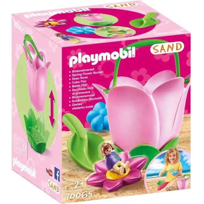 Seau floral PLAYMOBIL Sand -70065- pour jouer et construire dans le sable avec vos tout-petits-0