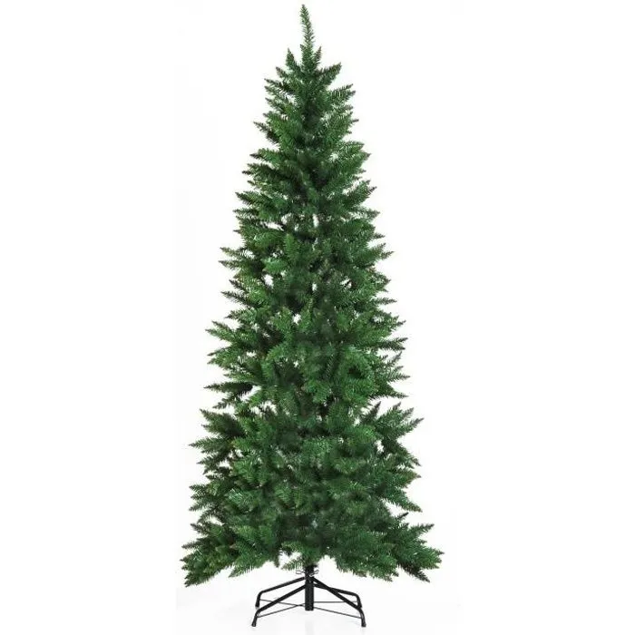 HOMCOM Sapin de Noël Artificiel 210H cm 865 Branches épines Imitation Nordmann Grand réalisme Vert-0