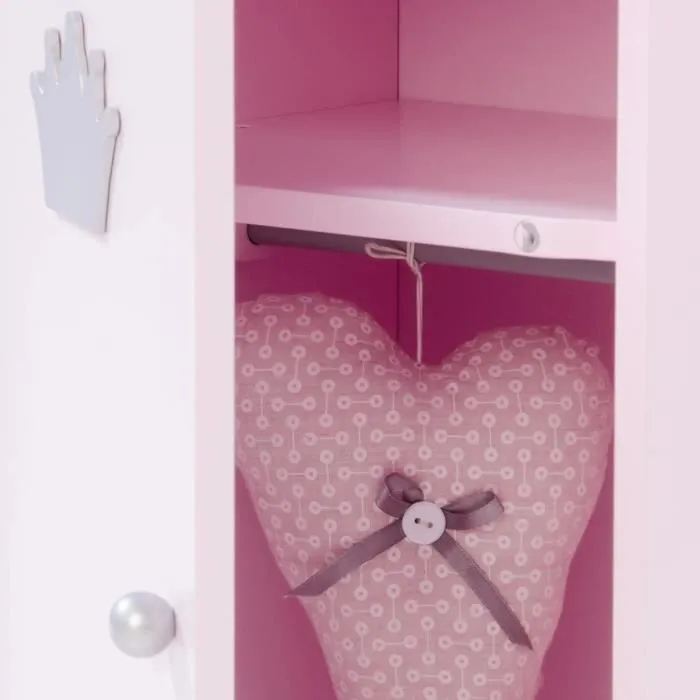 Armoire de Poupée Princesse Sophie - ROBA - Bois Rose - Penderie et Étagère-1
